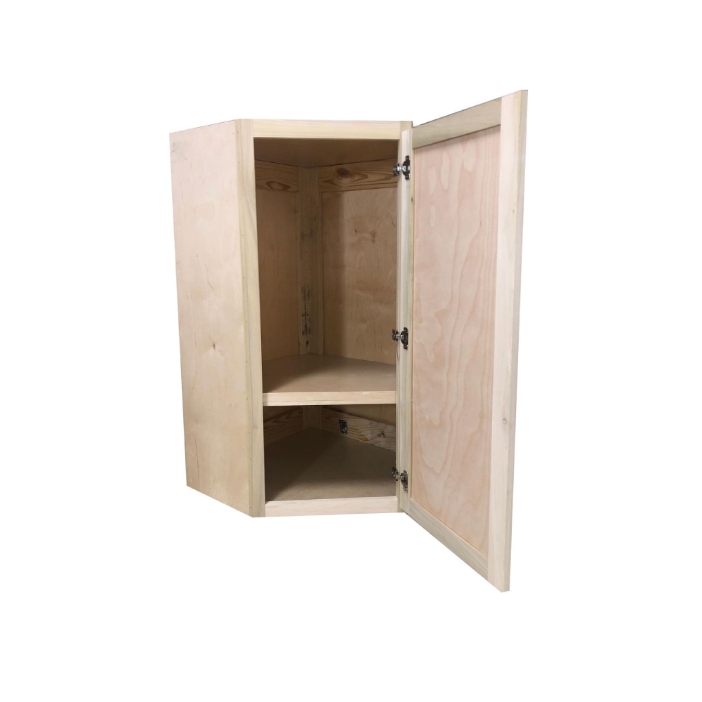 Corner Wall Cabinet | Unfinished Poplar | 24 in x 42 in x 12 in